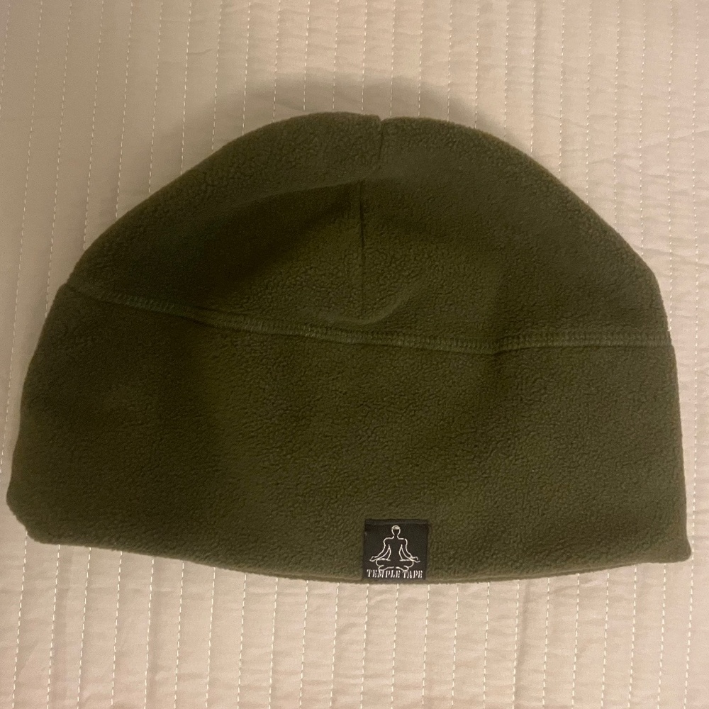 New Temple Tape Tactical Watch Cap Antipeeling Ultrafine Fleece Olive Green OS